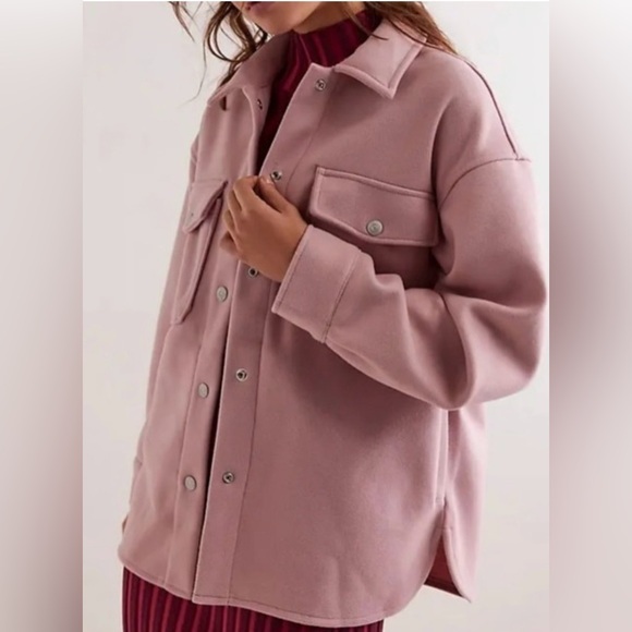 We The Free Tops - NEW Free People M We the Free Lola Shirt Jacket in Ballet 🩰 Pink Snap Button
